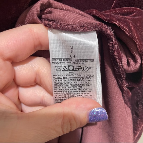 Gap Velvet Midi Cami Slip Dress Noir Red Size Small - Picture 8 of 9